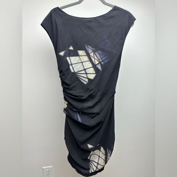 IRO Silk Ruched Cybelle Prism Print Sheath Midi Dress - Picture 6 of 8